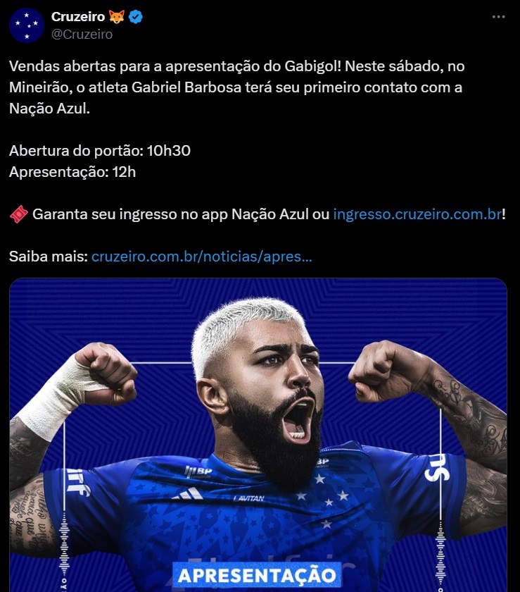 Apresentação de Gabigol no Mineirão