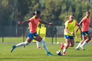 Seleção Brasileira durante último treino antes da partida contra Costa Rica no mundial Sub-17