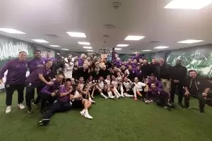 Elenco do Corinthians comemora classificação na Copa do Brasil 2025