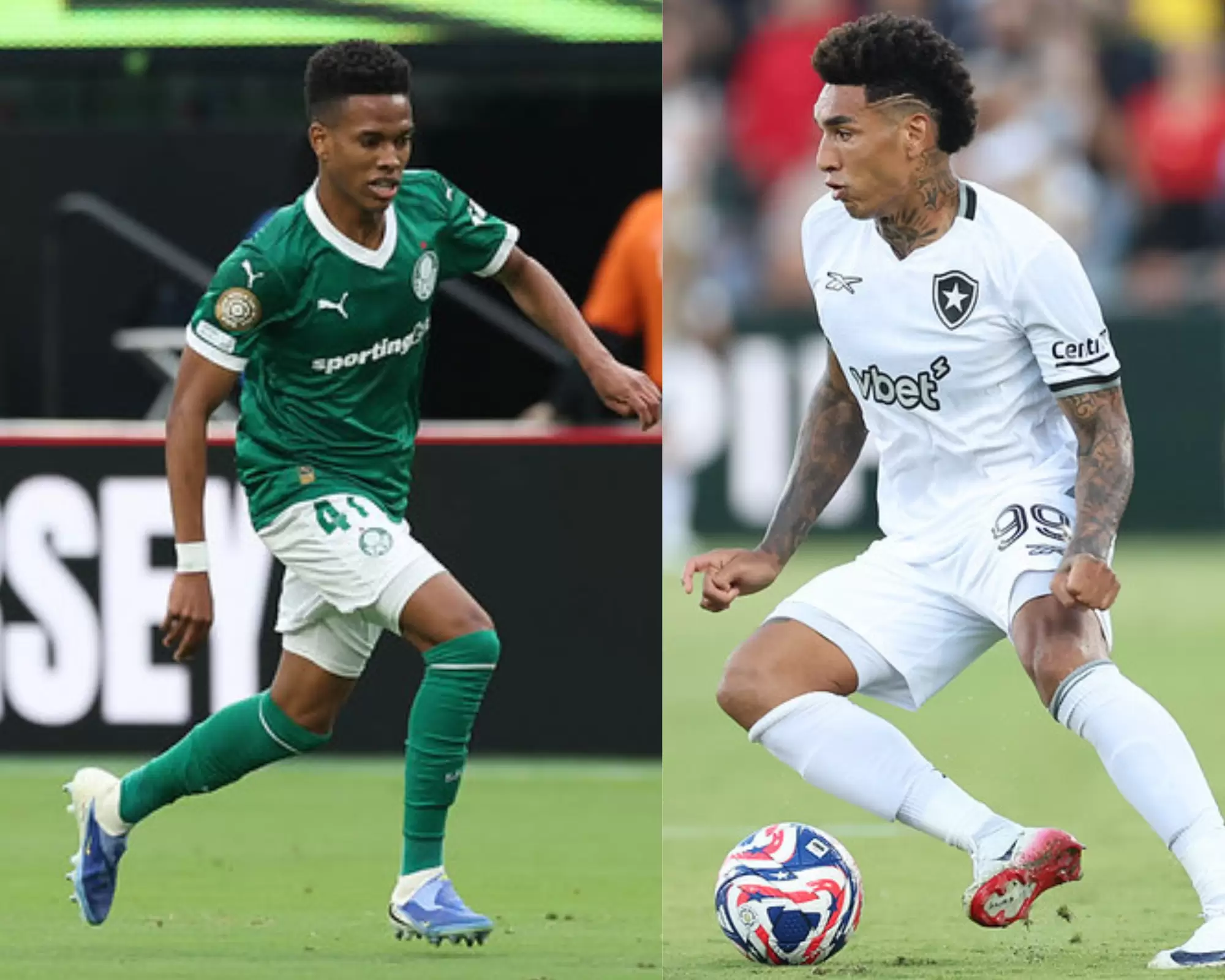 Estêvão, do Palmeiras, e Igor Jesus, do Botafogo, no Mundial de Clubes 2025