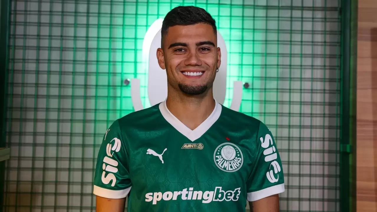 Andreas Pereira, meio-campista do Palmeiras. Foto: Fabio Menotti/Palmeiras