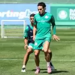 Raphael Veiga, do Palmeiras, durante treino na Academia de Futebol. Foto: Fabio Menotti/Palmeiras