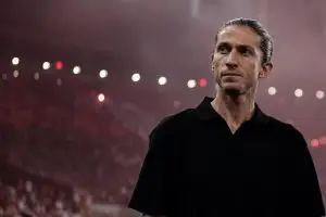 Filipe Luis em sua estreia como treinador do Flamengo