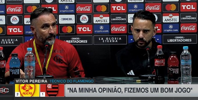 Vítor Pereira explica reservas e diz que Flamengo fez "bom jogo"