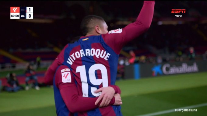 Vitor Roque fez seu primeiro gol do Barcelona