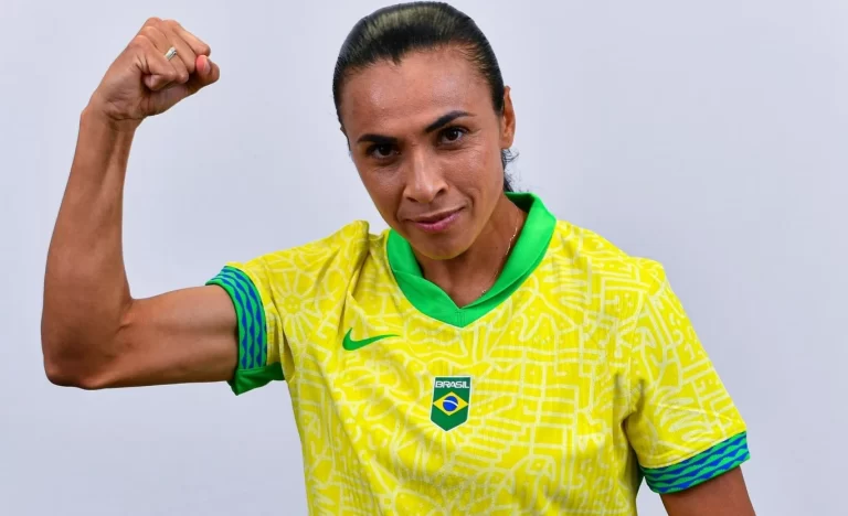 Marta, jogadora da seleção brasileira e Orlando Pride. Foto: Staff Images/CBF