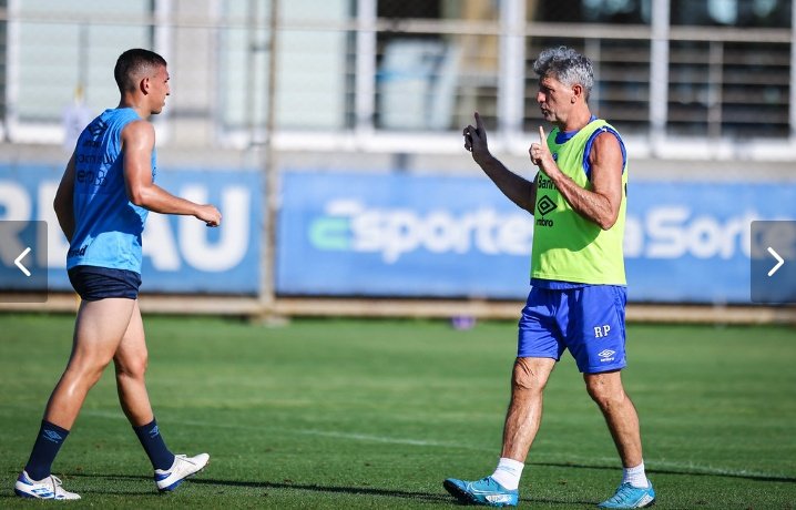 Renato Portaluppi no treino do Grêmio