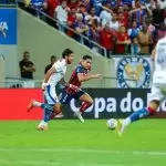 Gilberto em ação de ataque contra o Fortaleza pela Copa do Nordeste