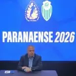 Hélio Cury Filho, presidente da Federação Paranaense de Futebol, em coletiva do Paranaense