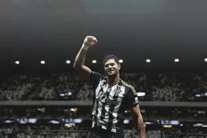 Hulk comemora gol marcado em Atlético MG x Independiente Del Valle pela Sul Americana 2025