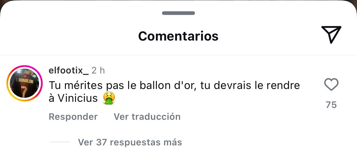 Torcedores confundem Rodri e comentam em perfil de De Paul após Bola de Ouro. Foto: Reprodução/Instagram