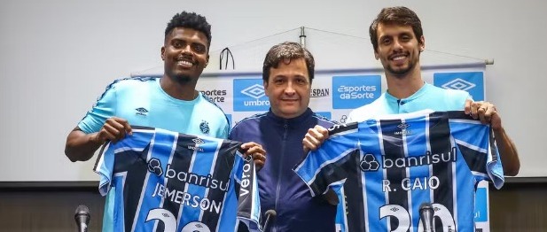 Jemerson e Rodrigo Caio, do Grêmio