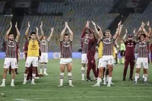 Jogadores do Fluminense comemoram classificação na Copa do Brasil 2025