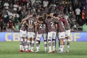 Jogadores do Fluminense em partida da Copa do Brasil 2025