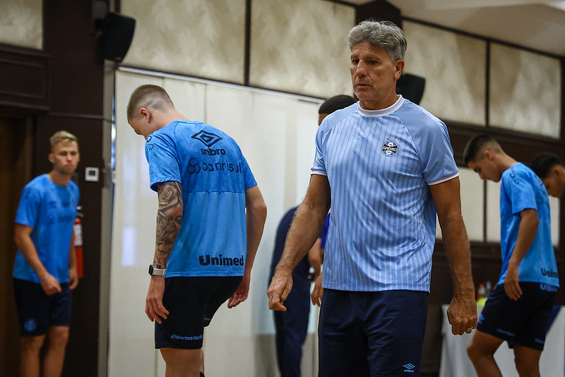 Jogadores do Gremio realizam treino regenerativo no hotel Camino Real, em Santa Cruz de la Sierra, na preparação para a partida contra o The Strongest, valida pela Copa Libertadores da America 2024