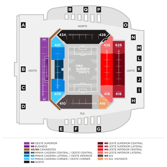 Mapa da Neo Química Arena