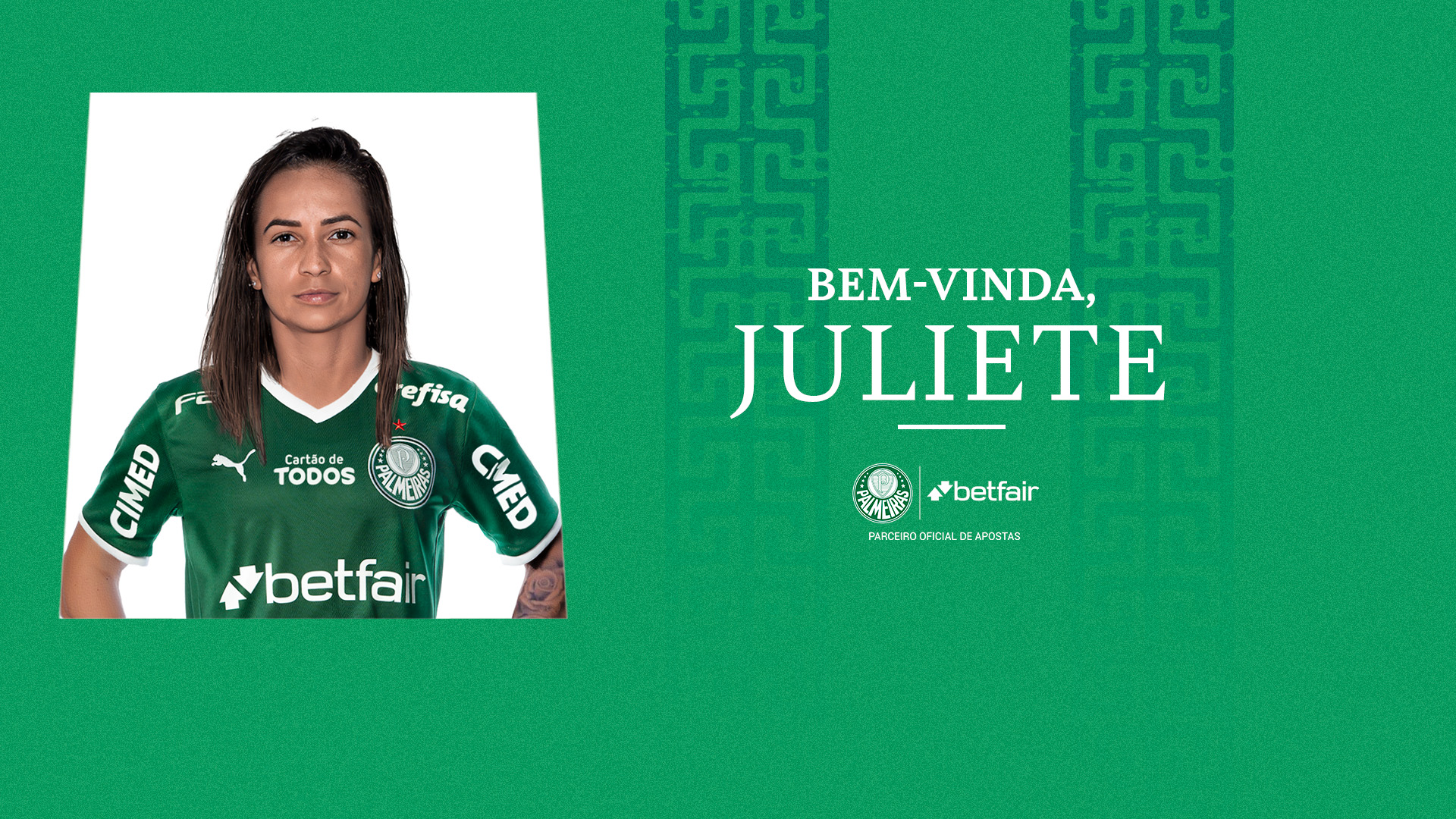 Juliete foi a 7ª anunciada pelo Palmeiras para 2023. Foto: Reprodução/Palmeiras