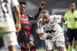 Neymar em Santos x Flamengo pelo Brasileirão 2025