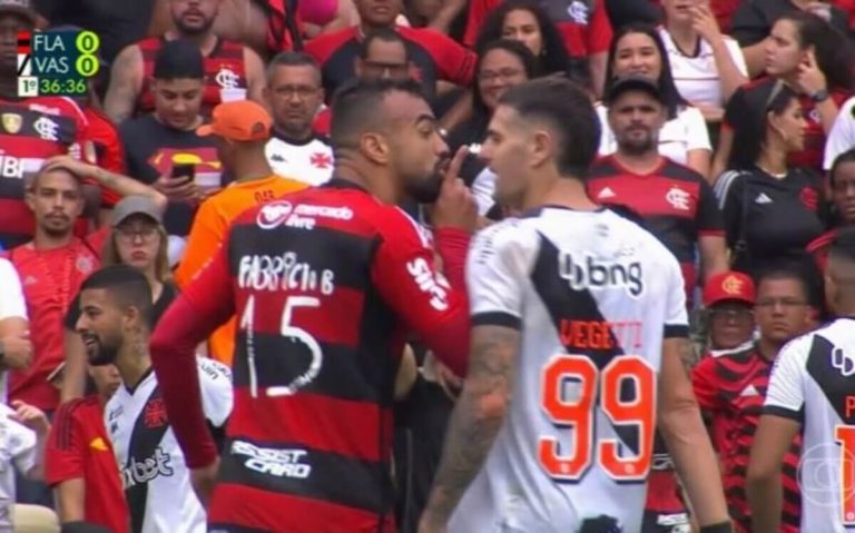 No último Vasco da Gama x Flamengo, o atacante Pablo Vegetti rivalizou com o zagueiro Fabrício Bruno