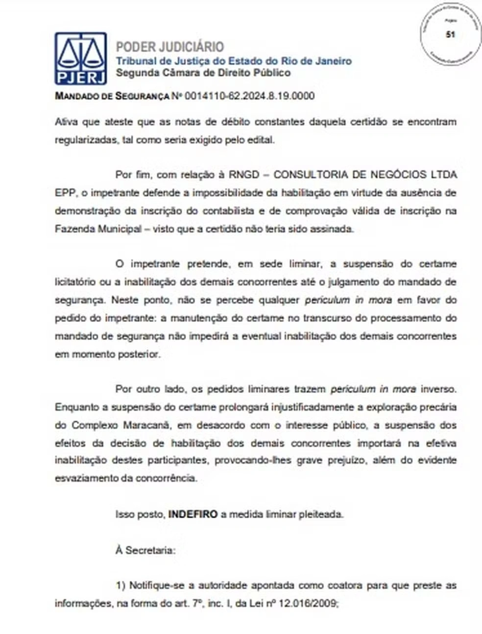 Pedido do Vasco de suspensão da licitação do Maracanã é indeferido