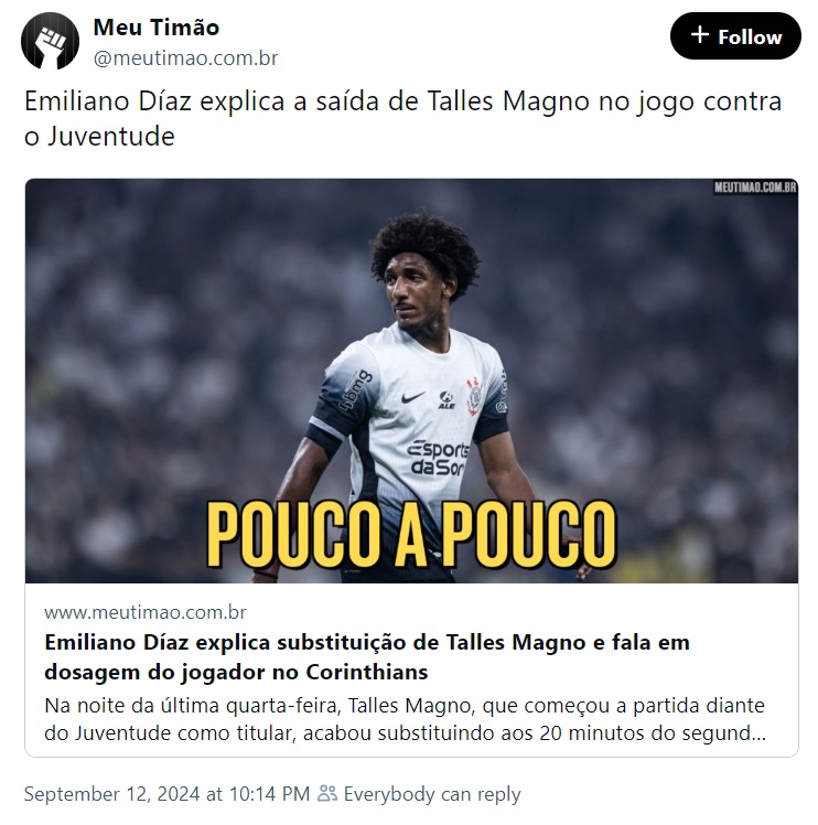 Problema no ombro de Talles Magno preocupa o Corinthians