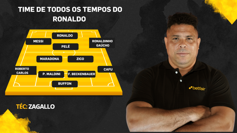 APELÃO! Com 7 brasileiros, Ronaldo Fenômeno elege seu time de todos os tempos do futebol mundial