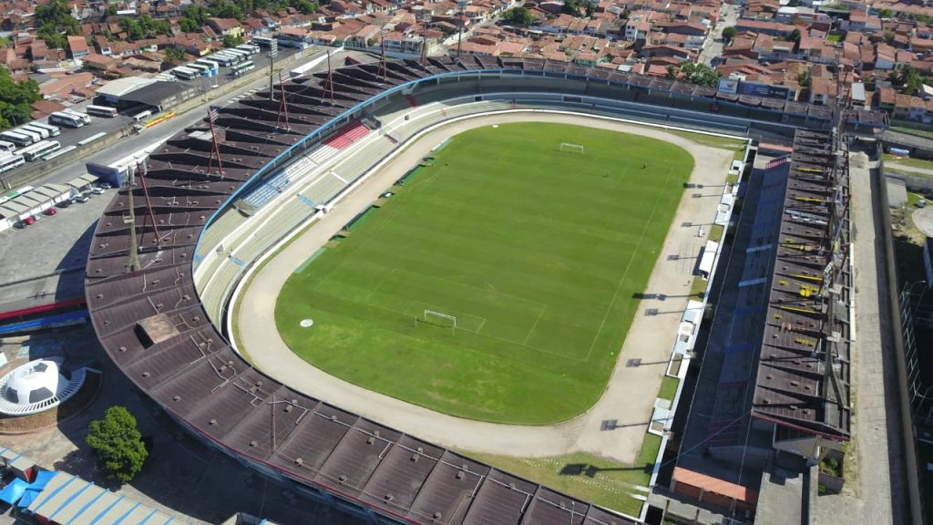 Estádio leva nome de Rei Pelé desde 1970. Foto: Reprodução/Estádio Rei Pelé