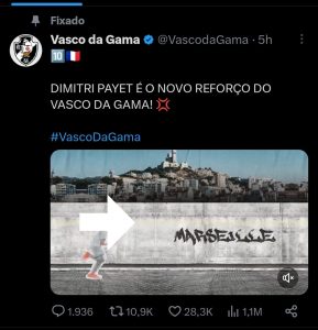 anúncio de payet no vasco