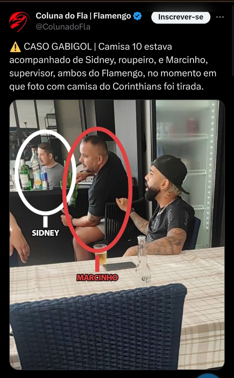 Dirigentes do Flamengo estão na foto vazada de Gabigol