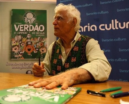 Ziraldo em lançamento do livro Verdão, o Campeão do Século