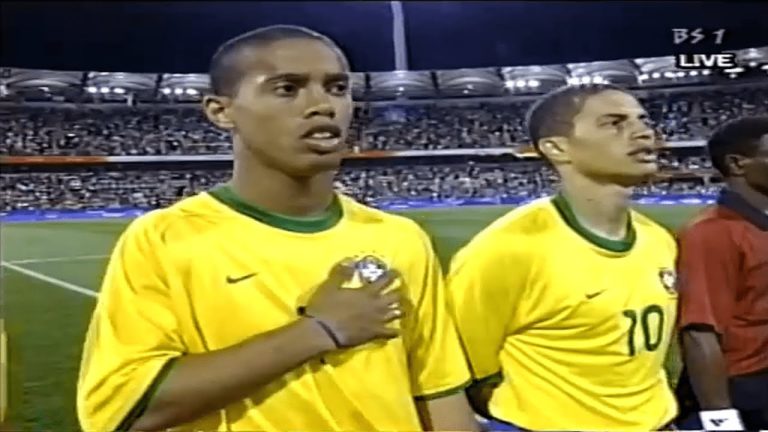 Alex e Ronaldinho na seleção olímpica de 2000