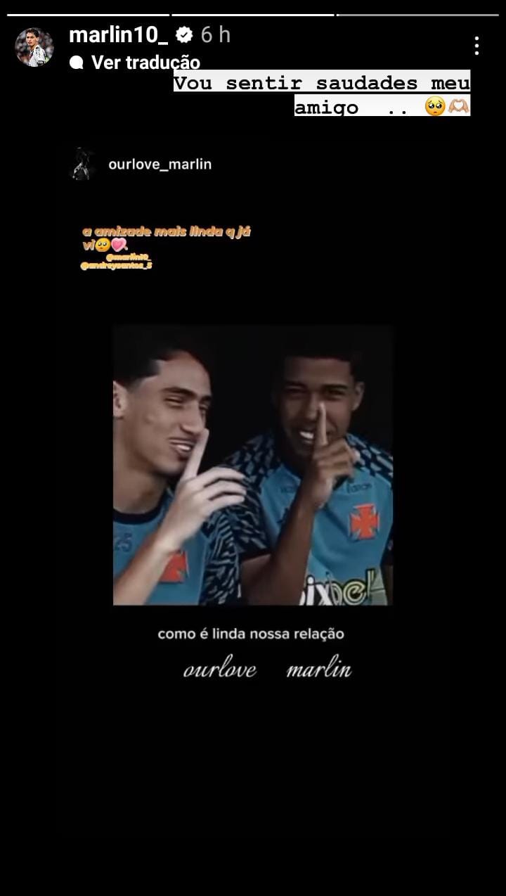 Marlon republicou vídeo feito por fã para se despedir de Andrey. Foto: Reprodução/Instagram