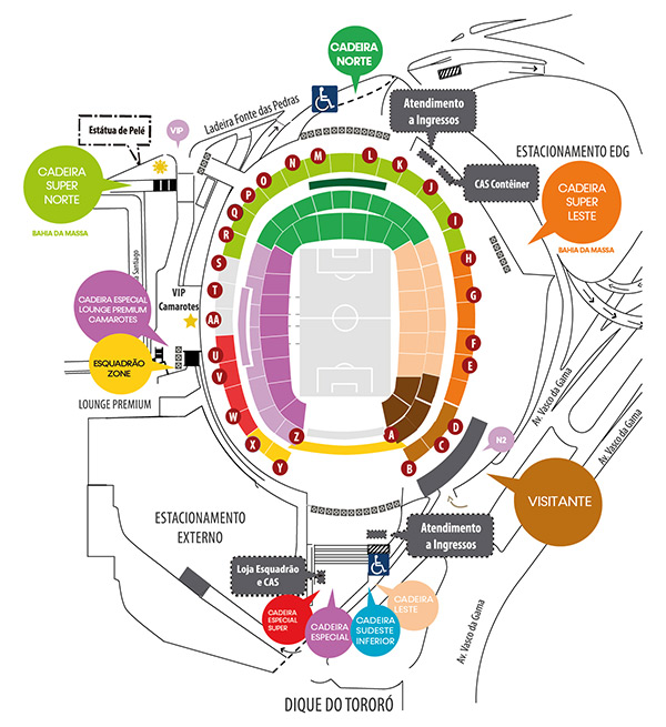 Mapa da Casa de Apostas Arena Fonte Nova
