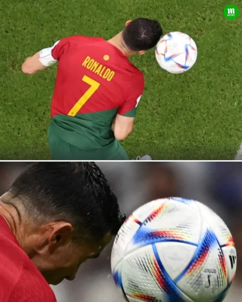 Cristiano Ronaldo no lance do gol na partida entre Portugal x Uruguai
