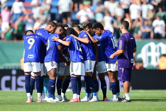 Jogadores do Cruzeiro reunidos