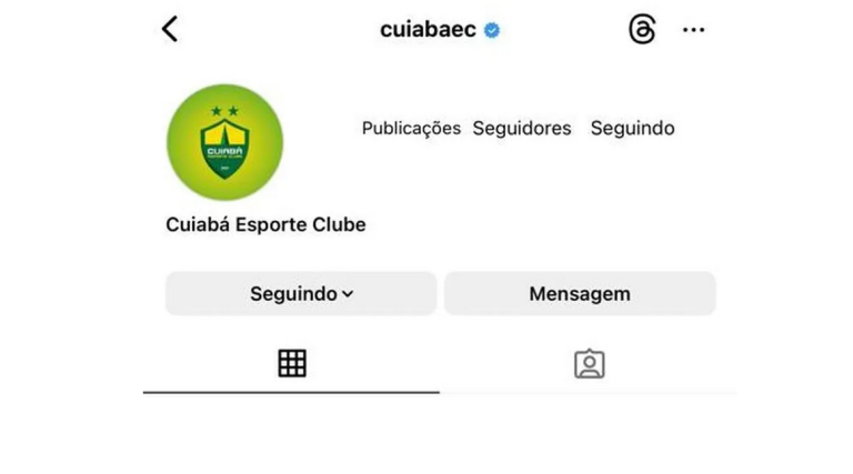 Perfil do Cuiabá no Instagram é suspenso após suposta invasão hacker. Foto: Reprodução/Instagram