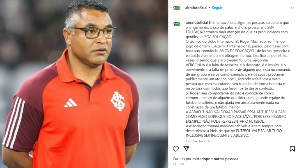 Nota contra Roger Machado