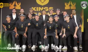 Presidentes e jogadores do Capim FC, time da Kings League Brasil