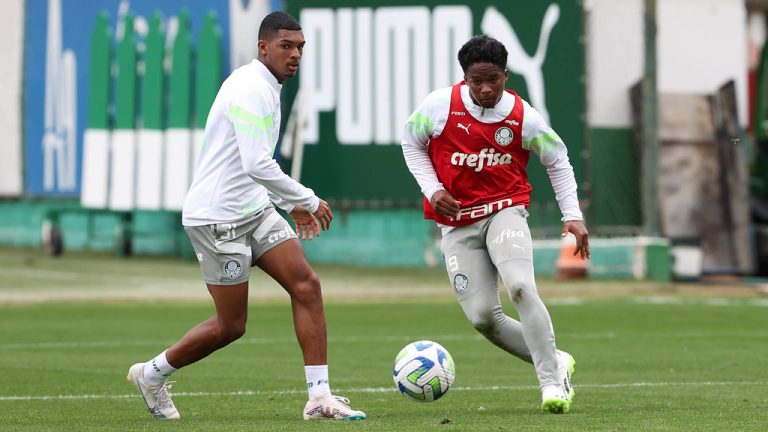 Endrick e Luis Guilherme, atacantes do Palmeiras