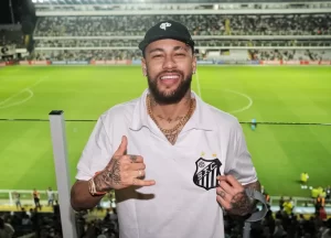 Neymar na Vila Belmiro para Santos x Audax Italiano.