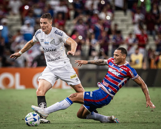 Julio Furch e Tite em Fortaleza x Santos