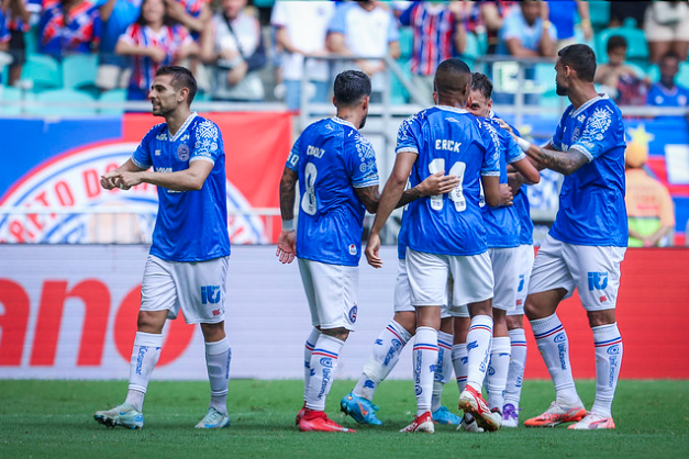 Jogadores do Bahia na Casa de Apostas Arena Fonte Nova