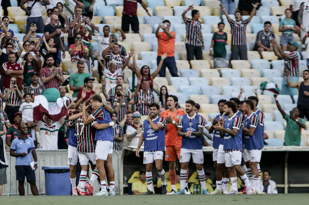 Jogadores do Fluminense no Maracanã