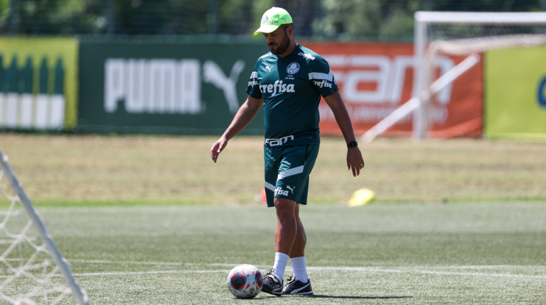 Lucas Andrade, técnico do Palmeiras sub-20. Foto: Fabio Menotti/Palmeiras