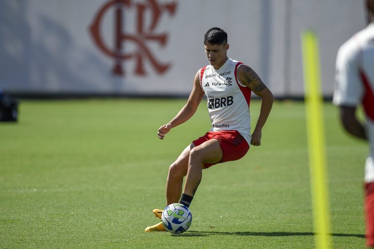 Luiz Araújo em treino do Flamengo