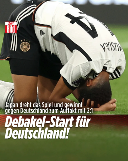 Capa do Bild após derrota na estreia da Alemanha na Copa de 2022