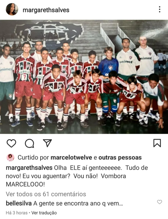 Isabelle Silva, esposa do zagueiro Thiago Silva, comentou em publicação feita pela sogra de Marcelo. Foto: Reprodução/Instagram