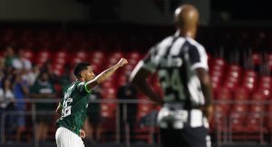 Murilo, zagueiro do Palmeiras, comemora gol contra o Santos pelo Paulistão - Foto: Cesar Greco / Palmeiras