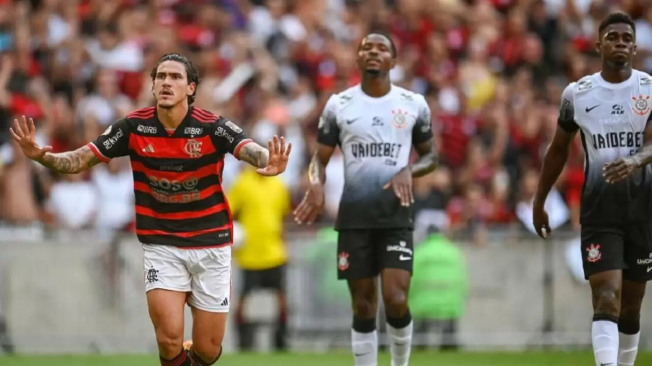pedro comemorando gol em cima do corinthians 0 brasileirão 2025