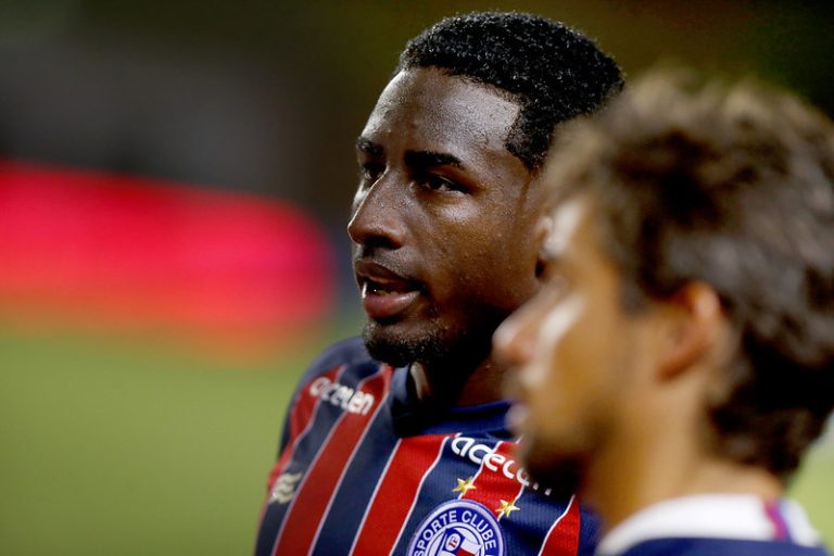 Ryan teve o contrato estendido após atuar em 10 jogos pelo Bahia em 2023. Foto: Felipe Oliveira/EC Bahia